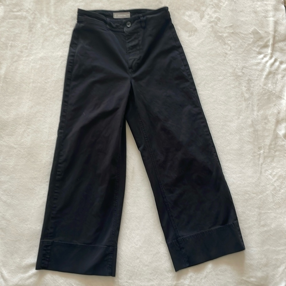 Everlane Lightweight Wide-Leg Crop Chino black high waisted